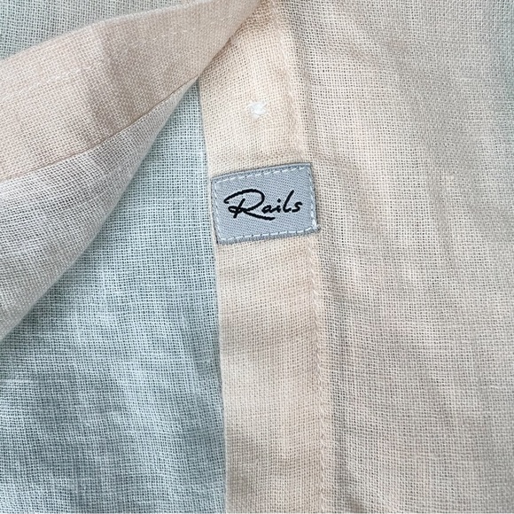 Rails Charli Sunset Gradient Button Down Shirt Linen Blend Long Sleeve size XS - Picture 8 of 8